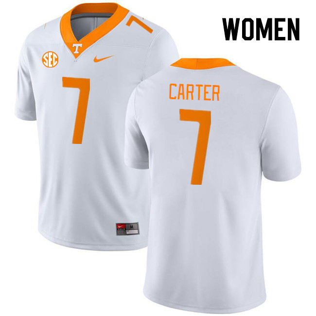 Women #7 Arion Carter Tennessee Volunteers College Football Jerseys Stitched Sale-White